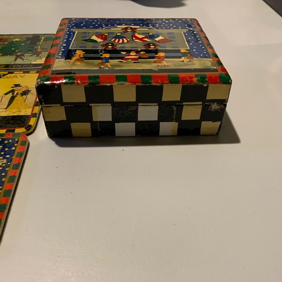 Vintage Bloomingdale's Drink Coasters (6) NYC Christmas Scenes In Lacquer Box - Picture 2 of 14